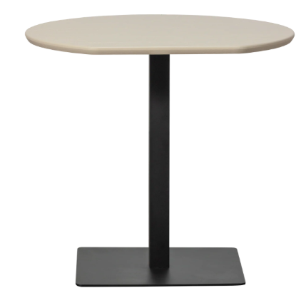 Tablo bistro tafel eindstuk donker grijs onderstel zwart 80x74 cm