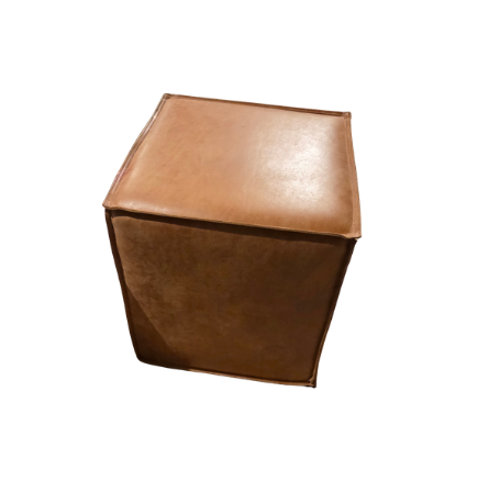 Poef Cognac leer