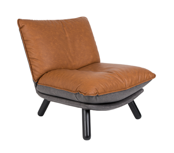 Fauteuil Lazy Sack incl. voetenbankje cognac