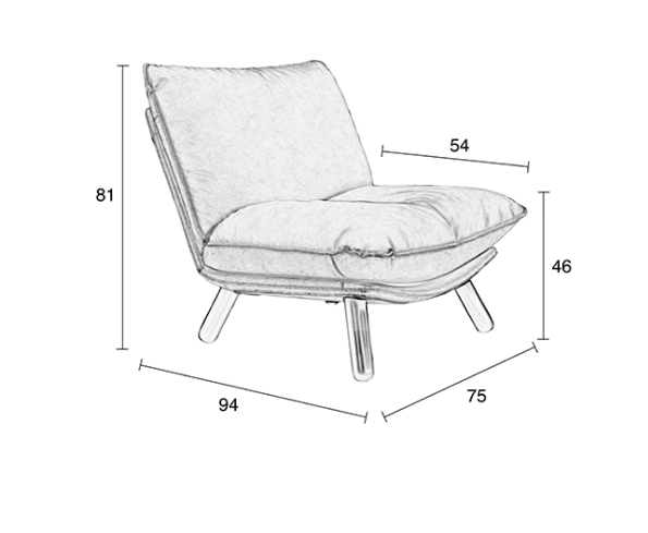 Fauteuil Lazy Sack incl. voetenbankje cognac