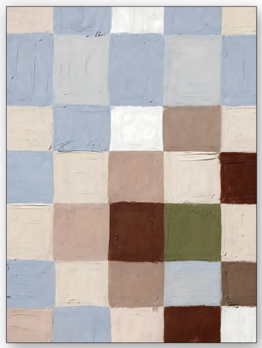 Wandkleed Blue Blocks 145x190 cm / frame zwart