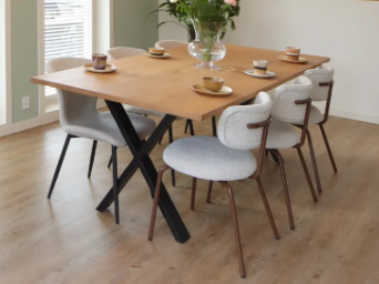 Tafel rechthoek naturel 6 persoons