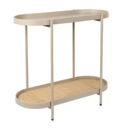 Bijzettafel Amaya ovaal / beige 85x76x39 cm