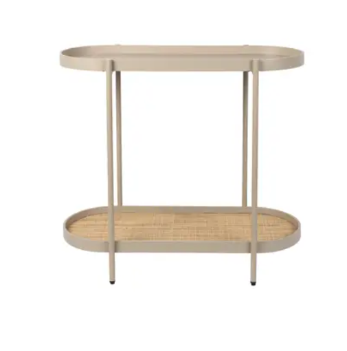 Bijzettafel Amaya ovaal / beige 85x76x39 cm