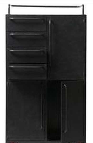 Black Beauty zwarte kast 144 x 39 x 75 cm / zwart metaal