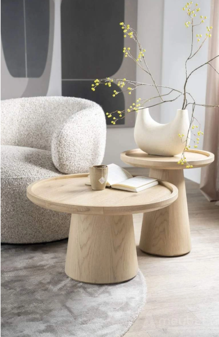 Salontafel bijzettafel Leia 46x49 cm naturel