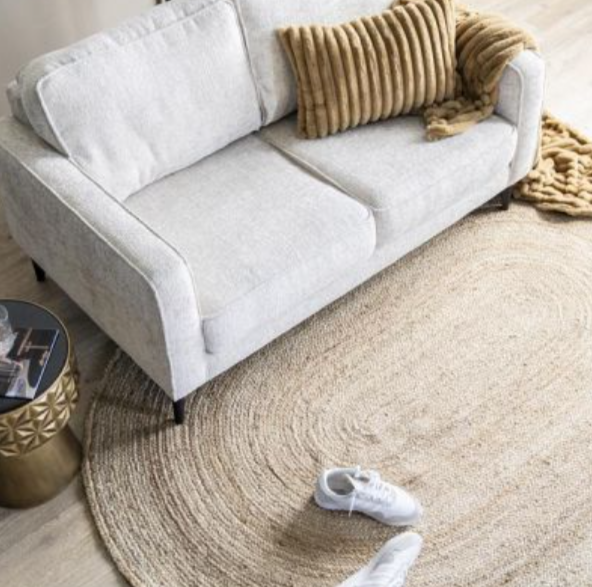 Vloerkleed Jute naturel 160 x 230 cm