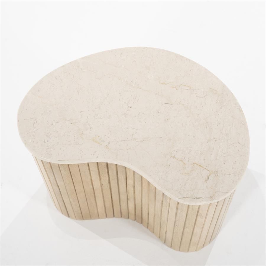 Salon / Bijzettafel Kira S beige marmer 50x33x44cm