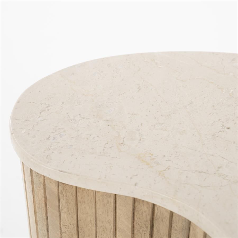 Salon / Bijzettafel Kira S beige marmer 50x33x44cm