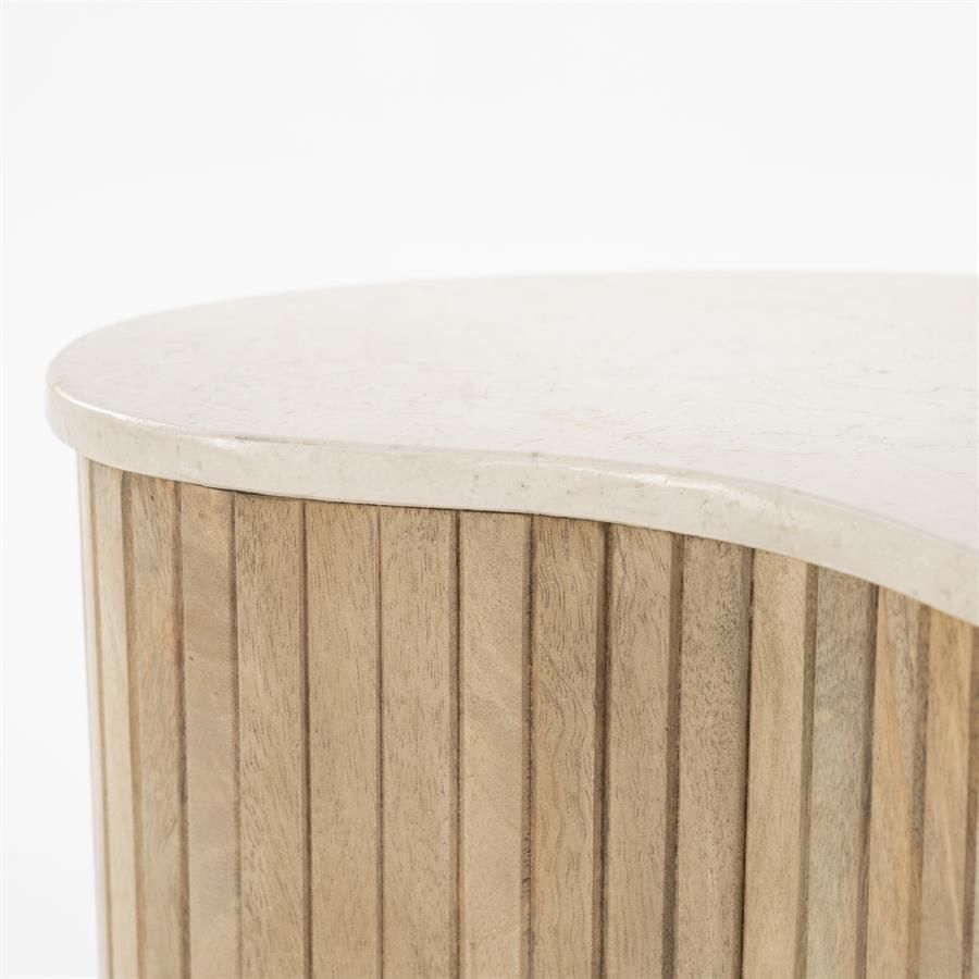 Salon / Bijzettafel Kira S beige marmer 50x33x44cm