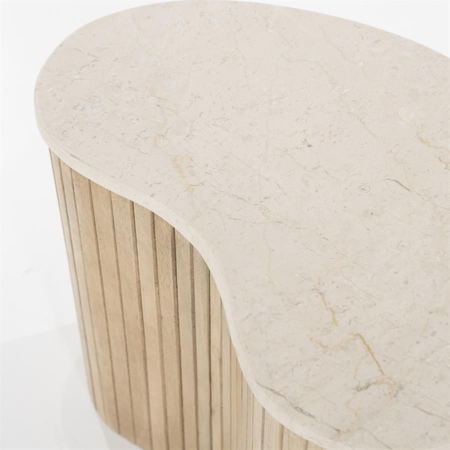 Salon / Bijzettafel Kira S beige marmer 50x33x44cm