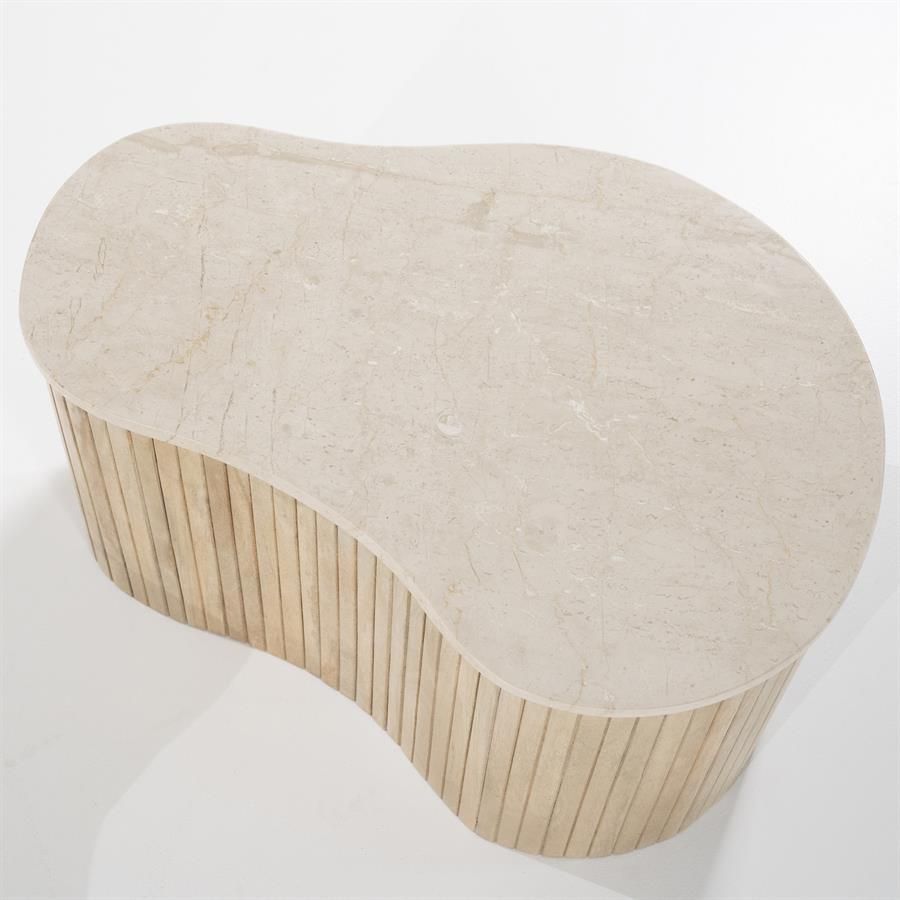 Salon / Bijzettafel Kira S beige marmer 50x33x44cm