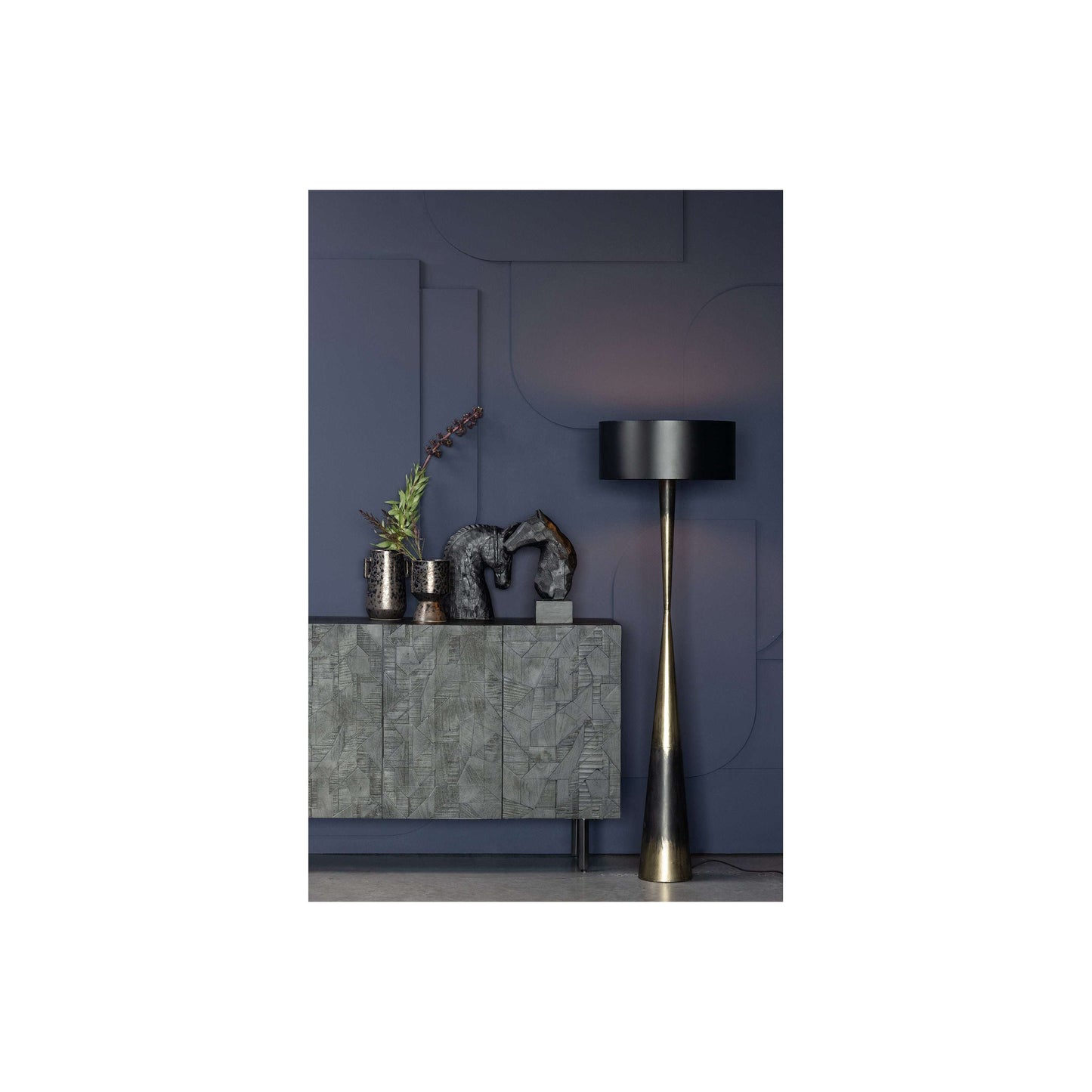 BePureHome Blackout vloerlamp zwart/goud