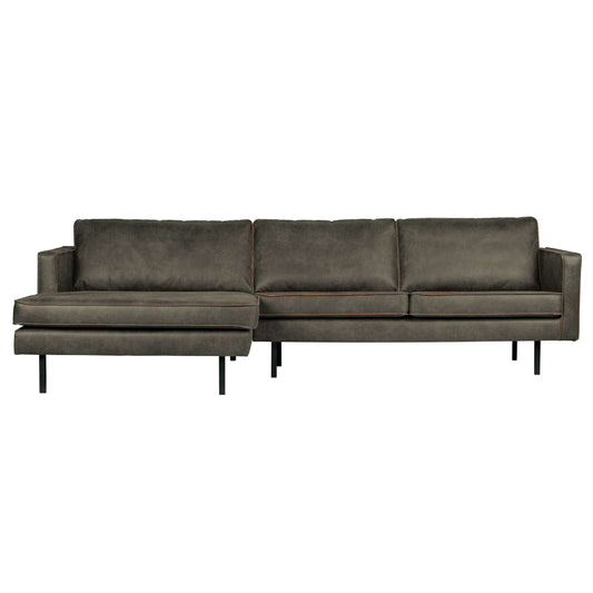 BePureHome Rodeo hoekbank chaise longue links army