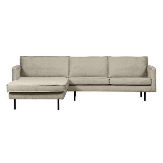 BePureHome Rodeo chaise longue links velvet wheatfield