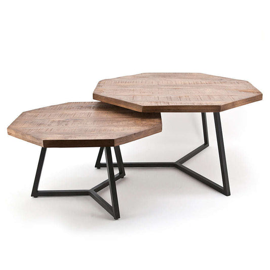 By-Boo Octagon salontafel set zwart