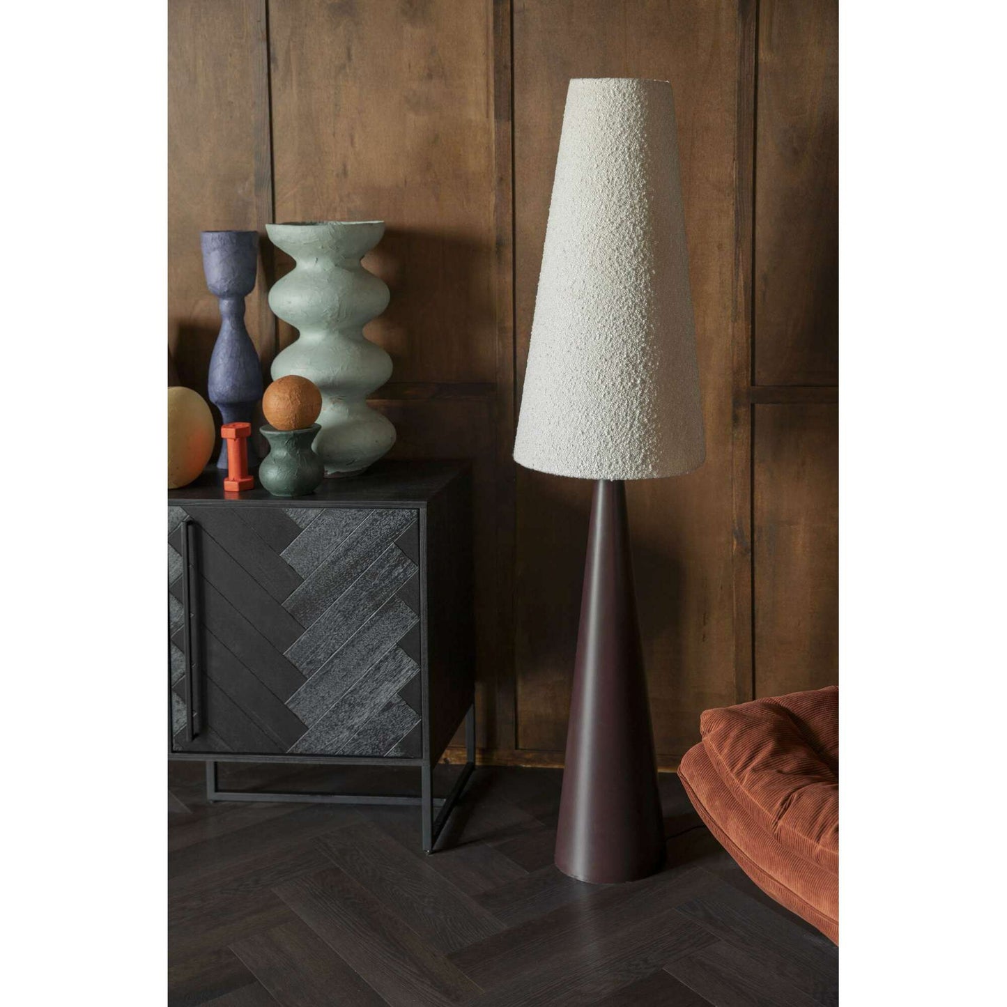 Dutchbone Miki vloerlamp bouclé wit