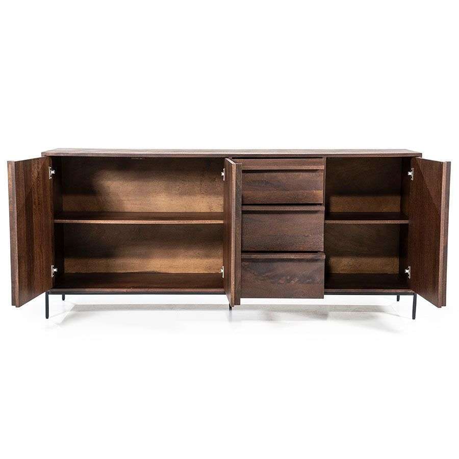 Eleonora dressoir Jimmy 3-deurs 3 lades bruin