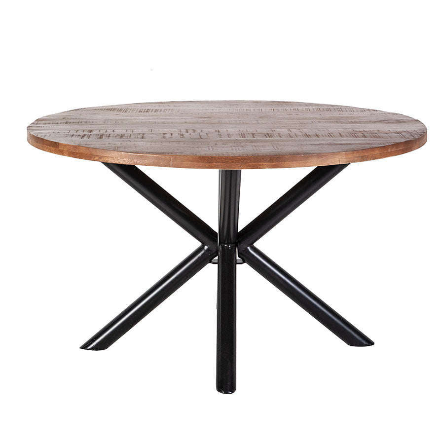 Eleonora Eettafel rond met kruispoot naturel