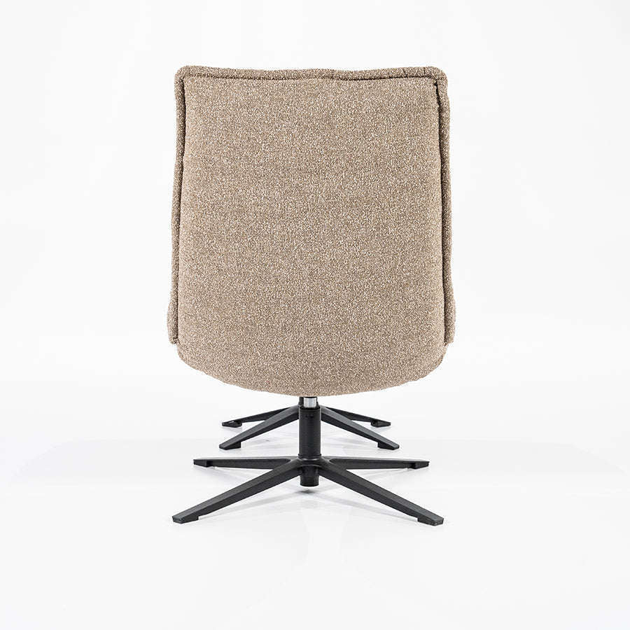 Eleonora Marcus fauteuil met voetenbank beige