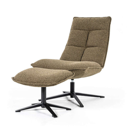 Eleonora Marcus fauteuil met voetenbank groen