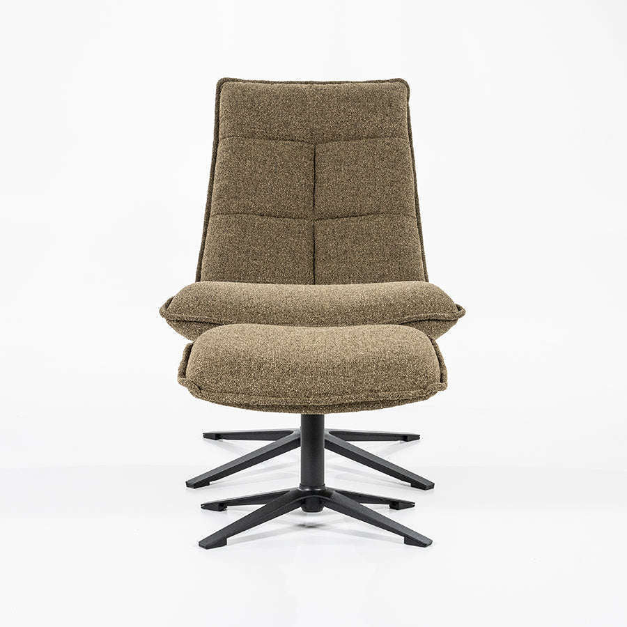 Eleonora Marcus fauteuil met voetenbank groen