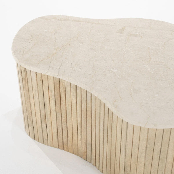 Salon / Bijzettafel Kira L beige marmer 83x34x72 cm