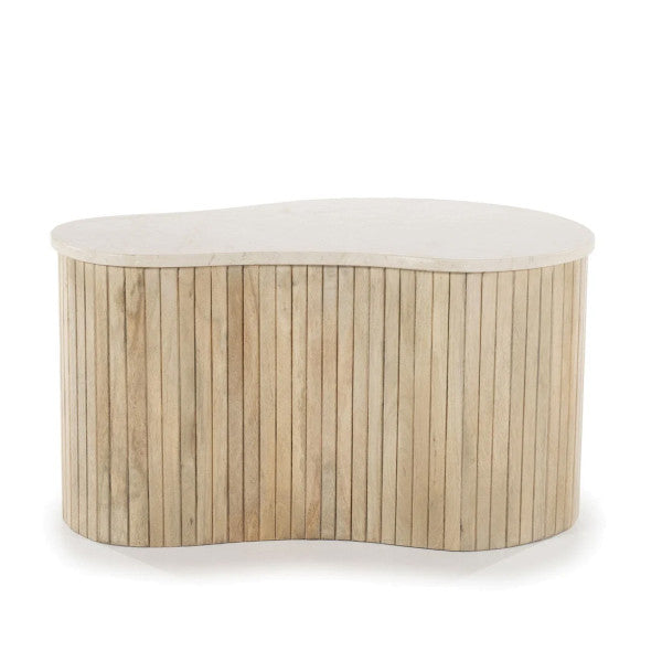 Salon / Bijzettafel Kira L beige marmer 83x34x72 cm