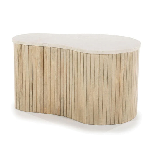 Salon / Bijzettafel Kira L beige marmer 83x34x72 cm