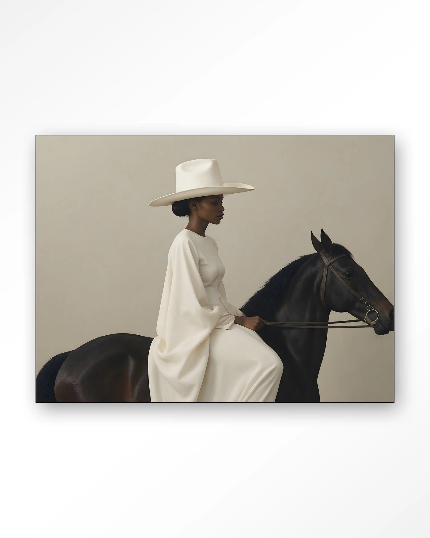Beige Rider Wandkleed frame zwart 110 x 145 cm