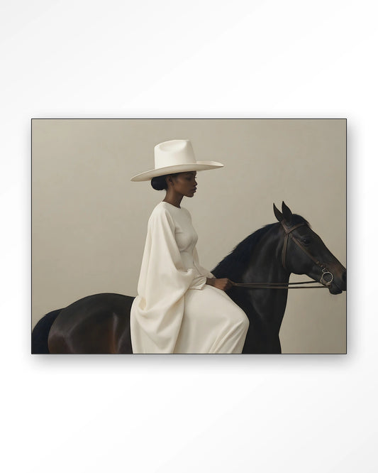 Beige Rider Wandkleed frame zwart 110 x 145 cm