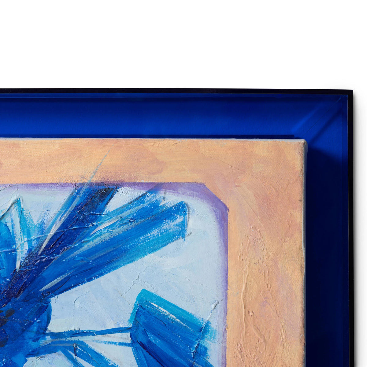 Schilderij Catch my drift blauw acryl lijst 107 x 127 cm