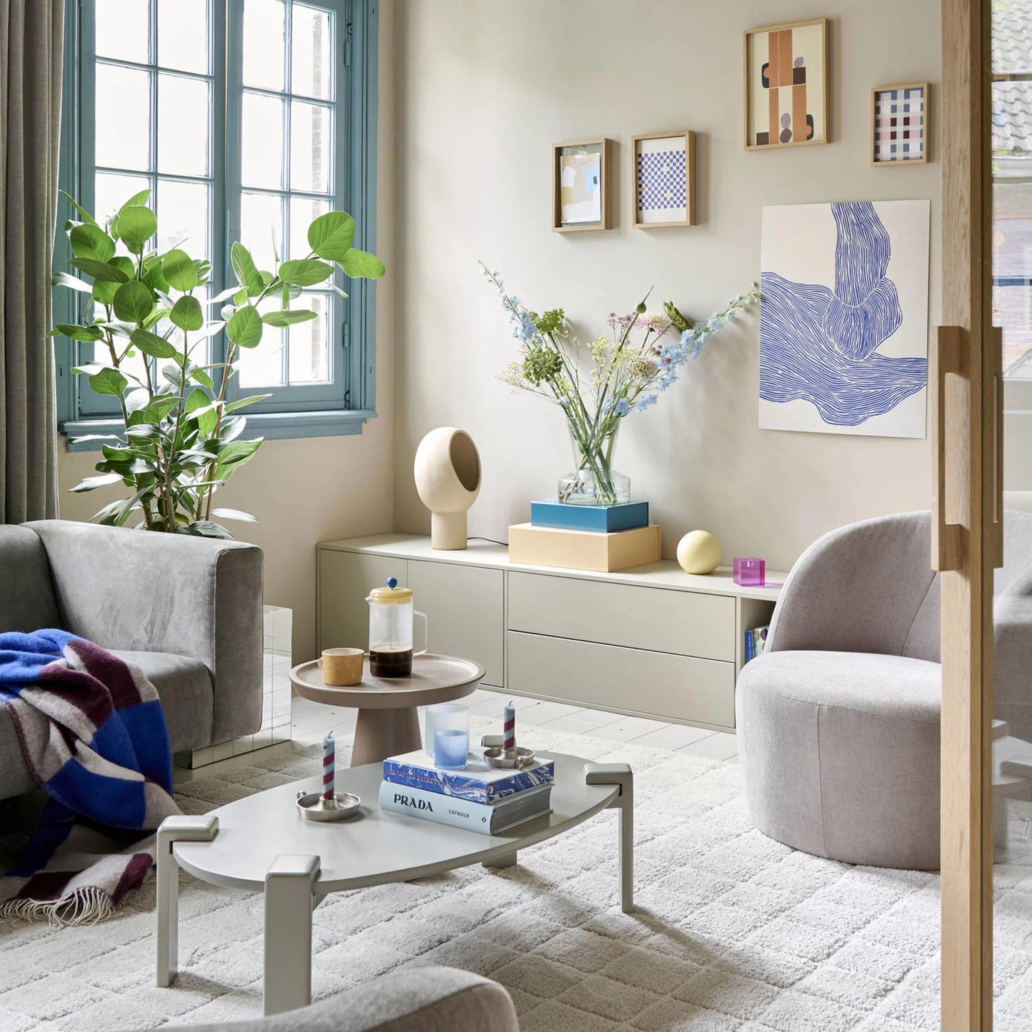 Tv-meubel Settle Down Grenen Dust 200x45x44 cm