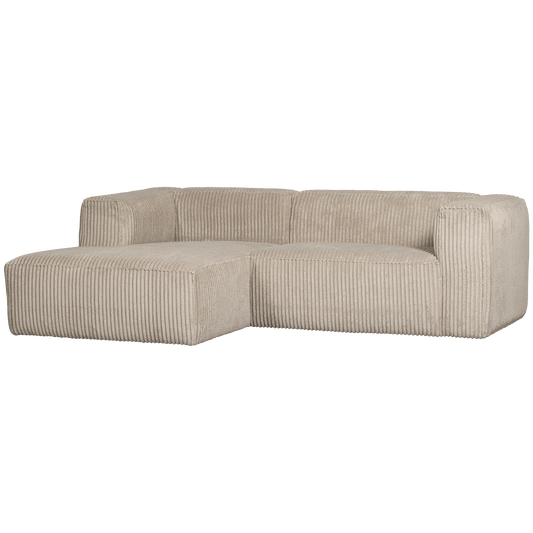 WOOOD Bean chaise longue links grove ribstof travertin