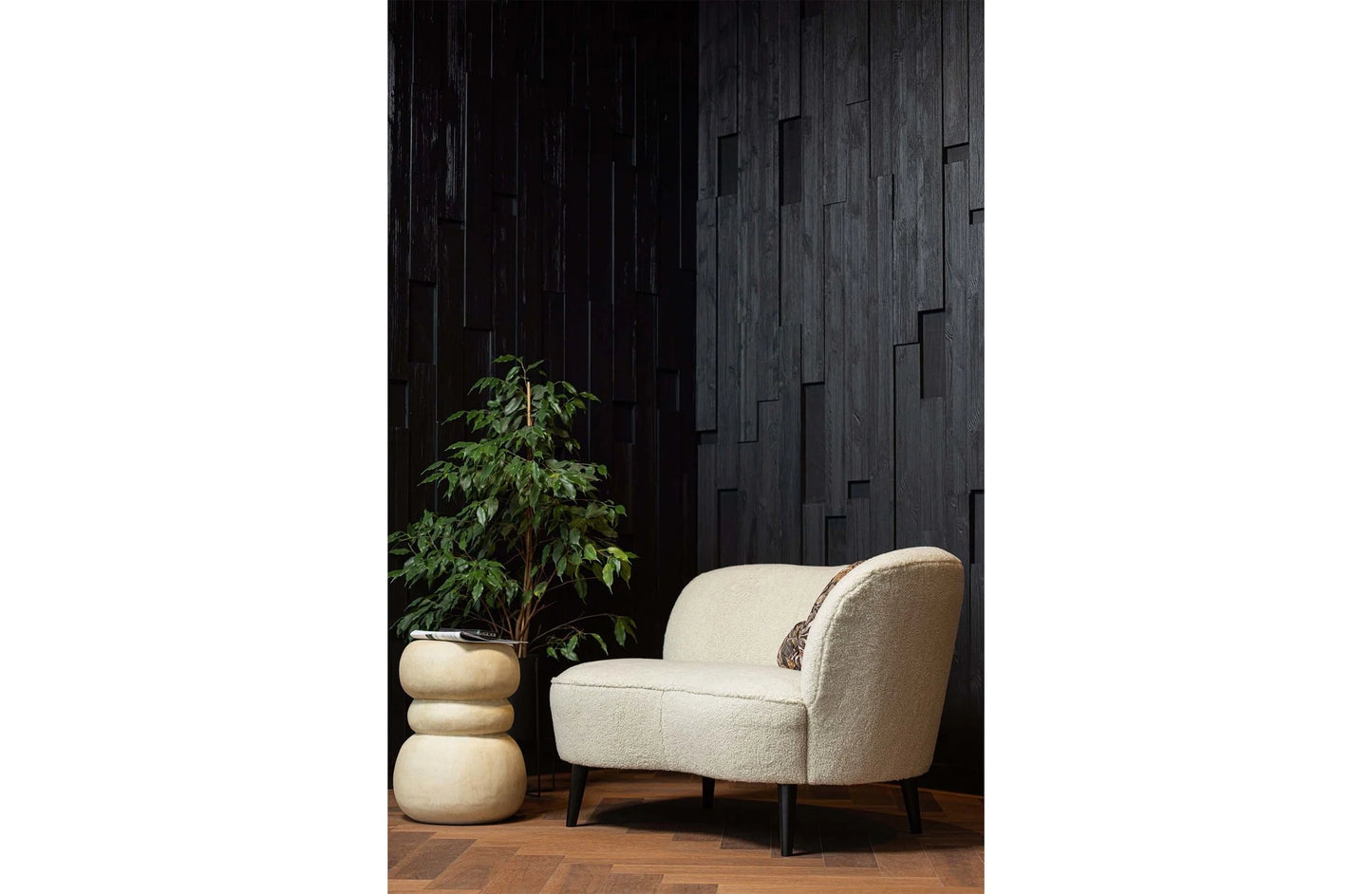 Fauteuil Sara Lounge Fauteuil Rechts Teddy Off White 112 x 81 cm