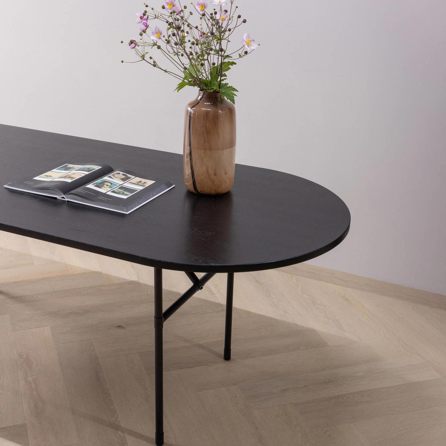 Tafel Arthur 220x90x75cm zwart / onderstel zwart