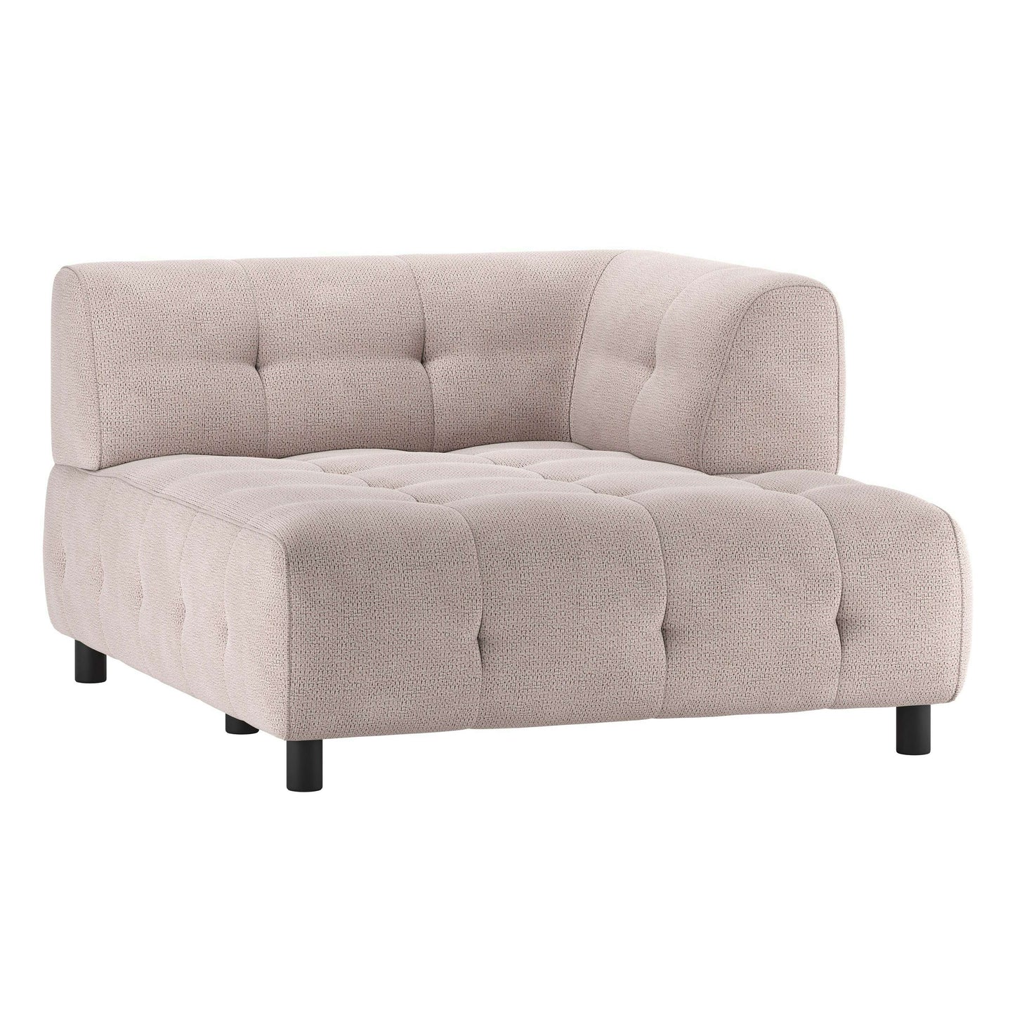 WOOOD Exclusive Louis 1,5-zits chaise longue met arm rechts chenille mauve paars