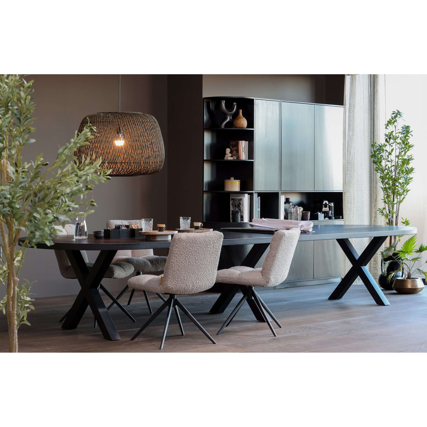 WOOOD Tablo Lungo eindblad recht essen incl. stekerdoos blacknight mat