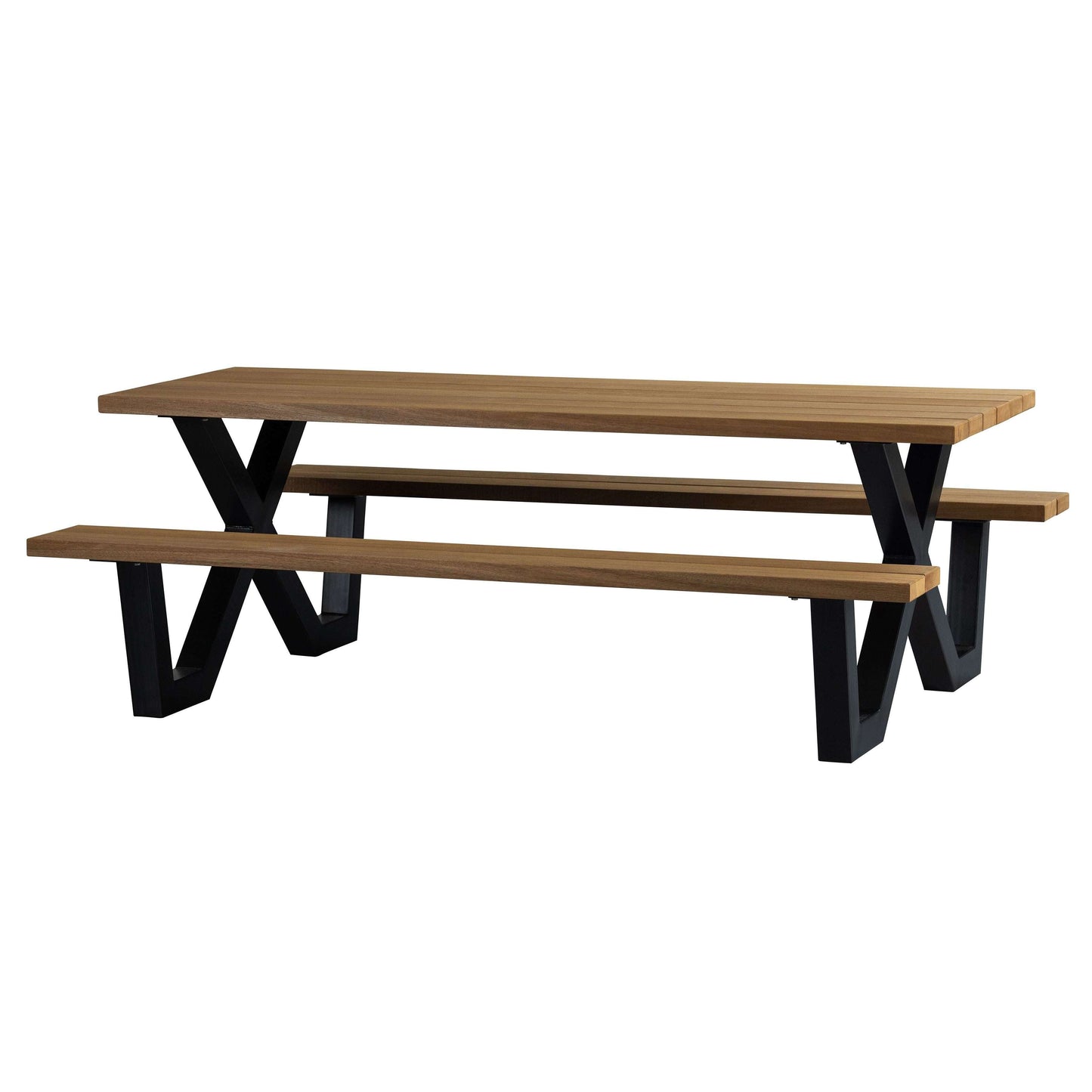 WOOOD Tablo outdoor picknicktafel met x-poot naturel/zwart