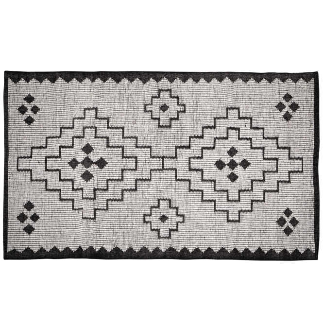 Vloerkleed Omari 160 x 230 cm wol/jute zwart/naturel