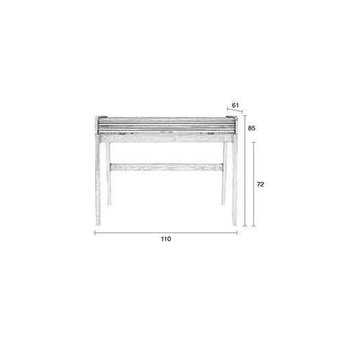 Zuiver bureau tafel barbier natural 110 x 61 - 77 x 85 cm