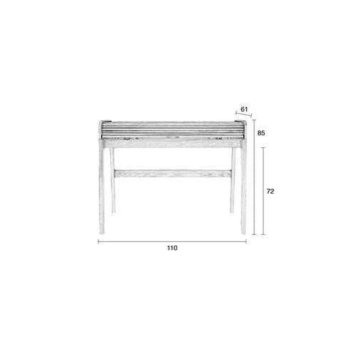 Zuiver bureau tafel barbier walnoot 110 x 61 - 77 x 85 cm