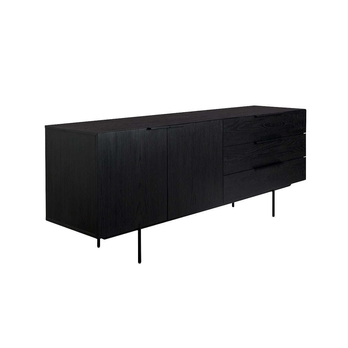 Zuiver dressoir travis zwart eiken 45 x 180 x 70,5 cm